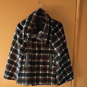 Plaid Women's Cape Coat